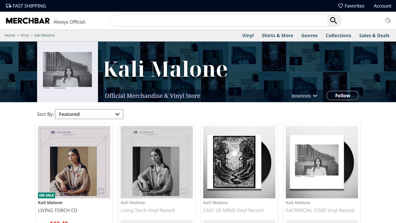 Kali Malone Store: Official Merch & Vinyl